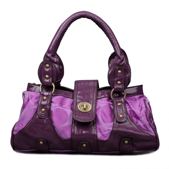 Coach Stud Lock Signature Small Purple Totes ENV Coach Stud Lock Signature Small Purple Totes ENV